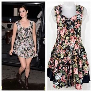 VTG Chandni Dress Womens S Floral Corset Coquette Fairy Grunge Lana Del Rey Alt